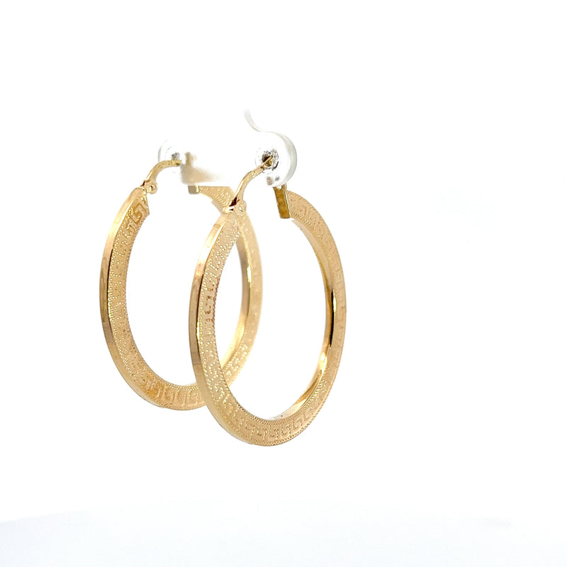14K YG Greek Key Earrings