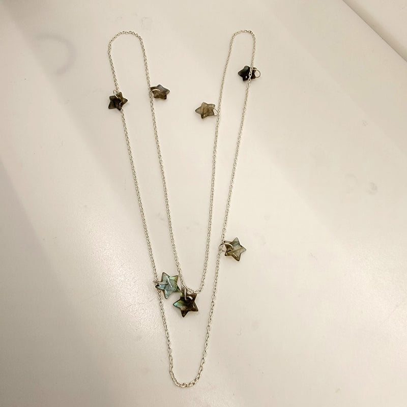 Sterling Silver Labradorite Necklace, 24