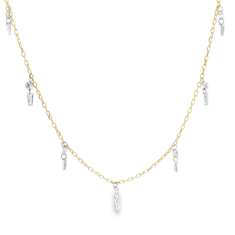 18K YG Dangle Diamond Necklace