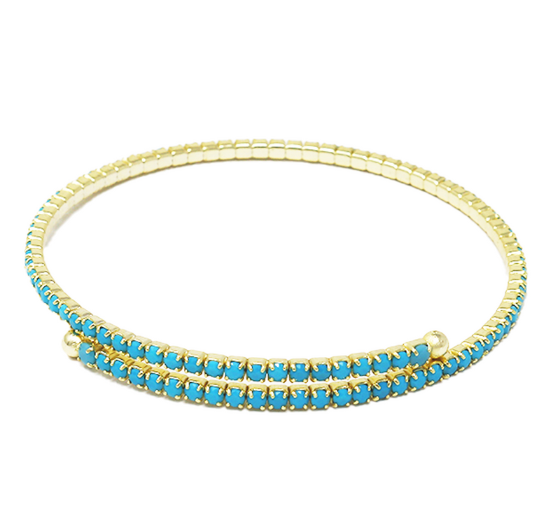 Gold Plated Sterling Silver Turquoise Wrap Bracelet