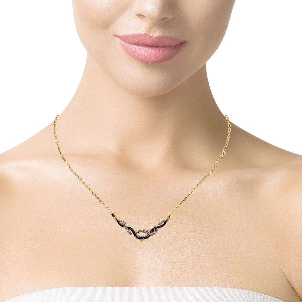 18K YG Sapphire & Diamond Necklace
