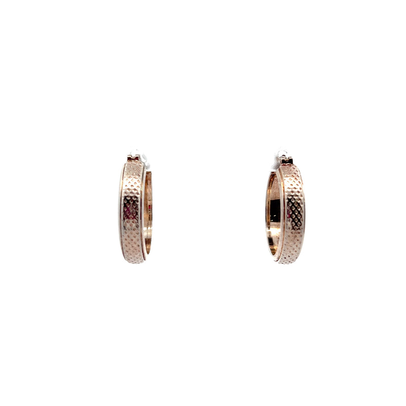 Sterling Silver Patterned Hoop Earrings