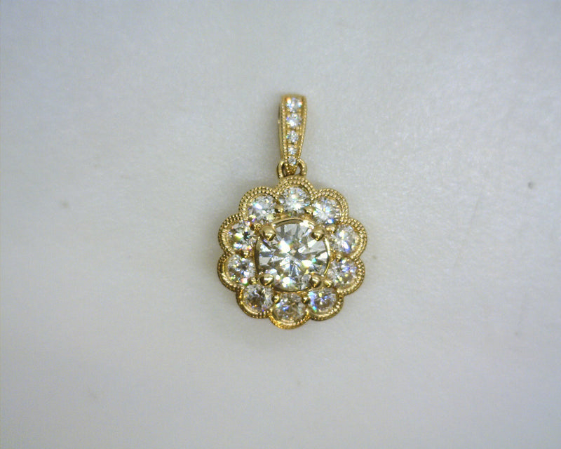 18K YELLOW GOLD DIAMOND PENDANT