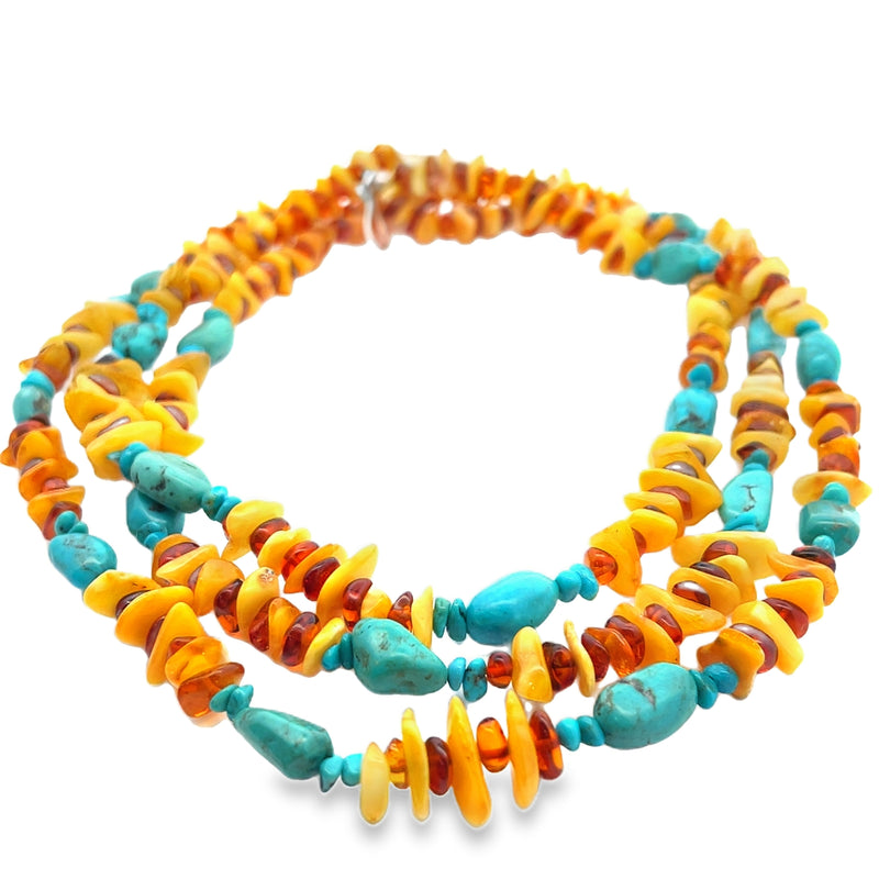 Jay King Amber & Turquoise Necklace