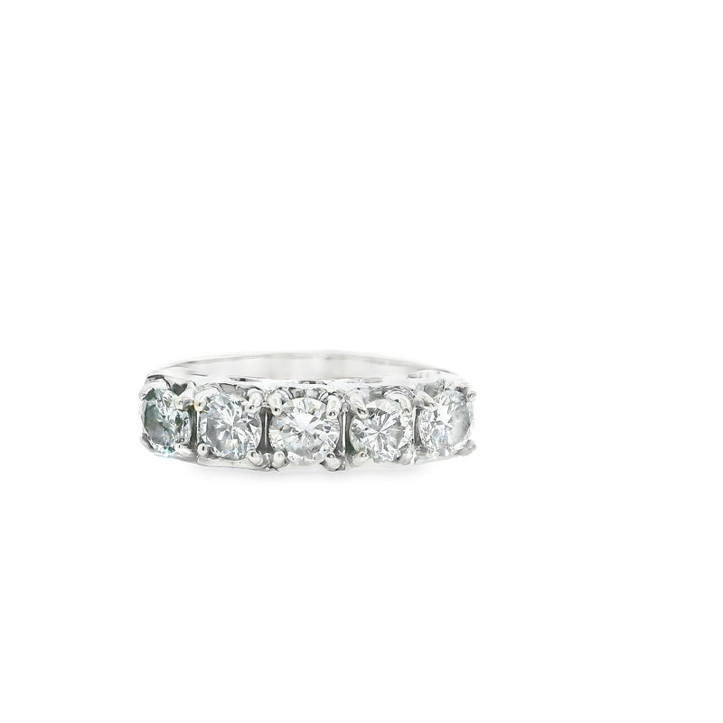 14K WG 5 Stone Diamond Band