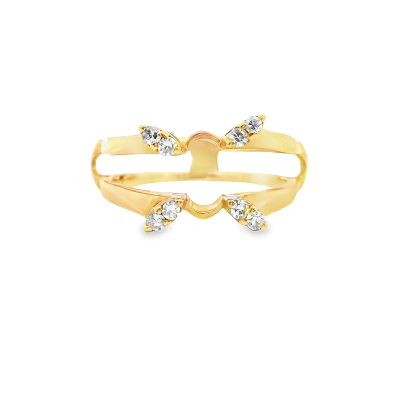 14K YG Diamond Guard Band