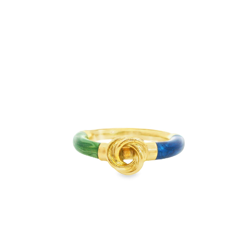 22K YG Enamel Knot Band