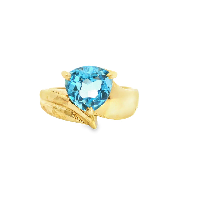 10K YG Blue Topaz Ring