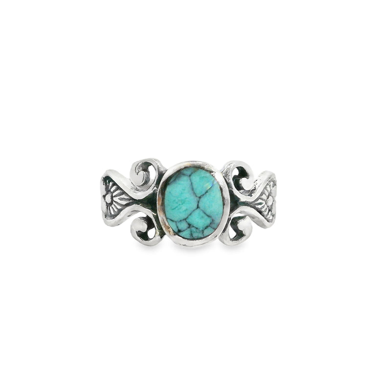 Sterling Silver Signed Turquoise Ring
