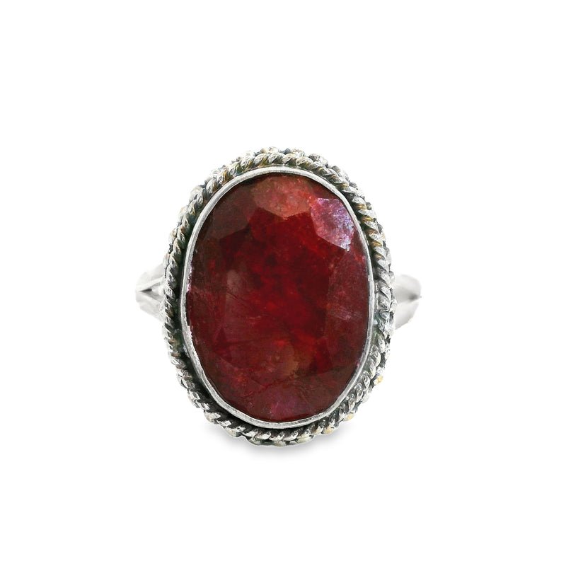 Sterling Silver Ruby Riung