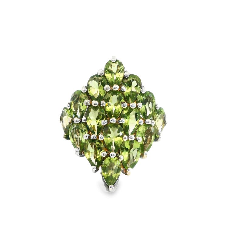 Sterling Silver Peridot Cluster Ring