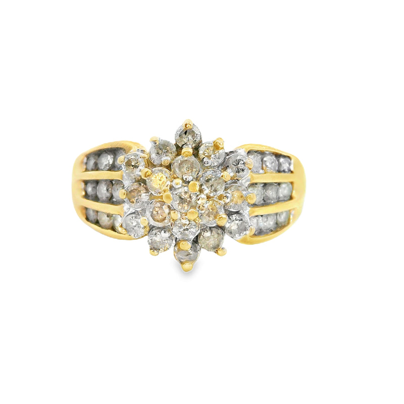10K YG Diamond Cluster Ring