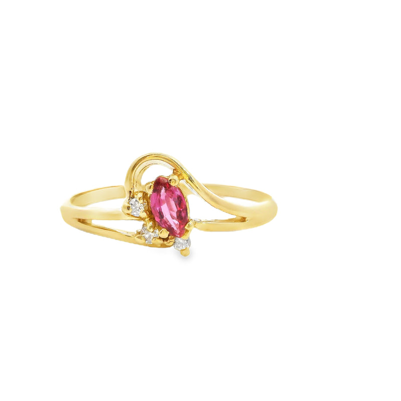 14K YG Ruby & Diamond Ring