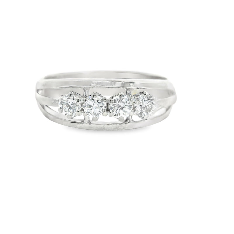 14K 4 Stone Diamond Band