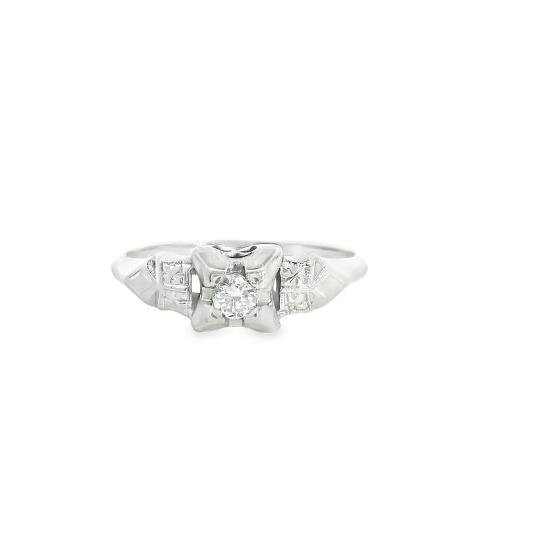 10K WG Vintage Diamond Ring