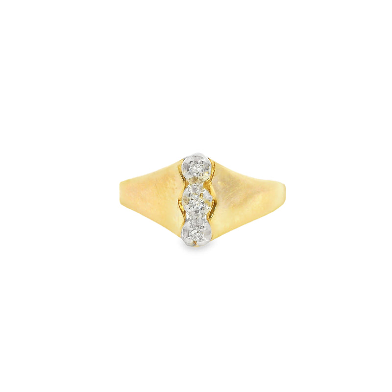 10K Yellow Gold 3 Diamond Band
