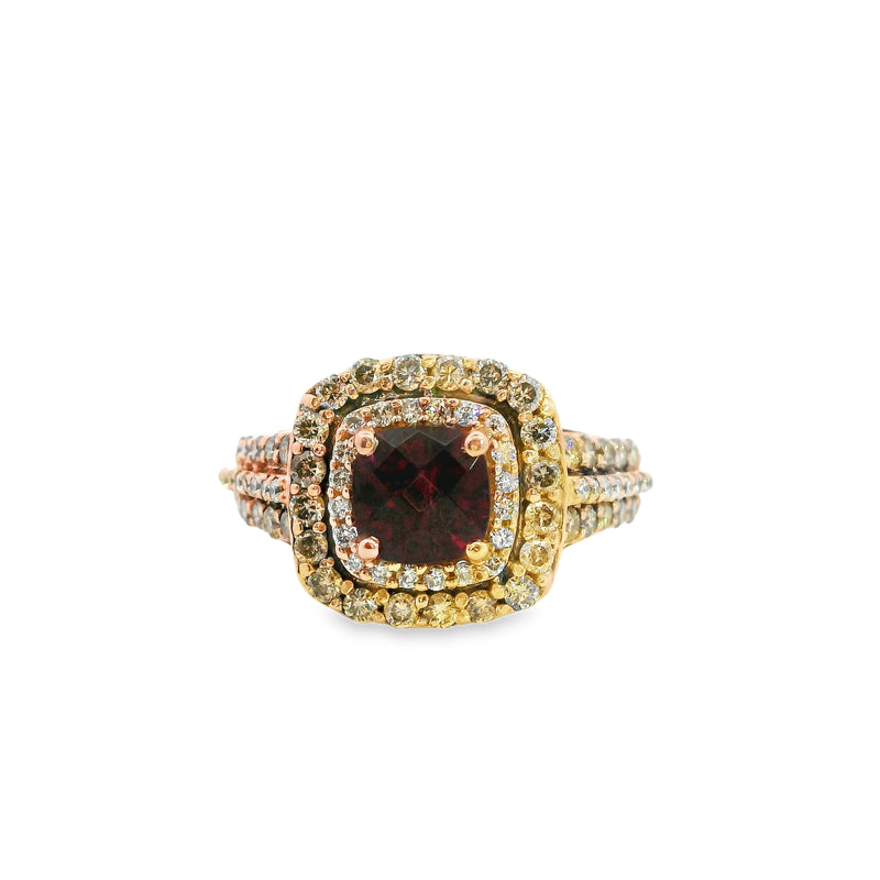 14K RG Levian Rhodolite Garnet Ring