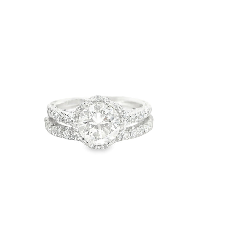 18K WG Tacori Diamond Engagement Ring & Wedding Band