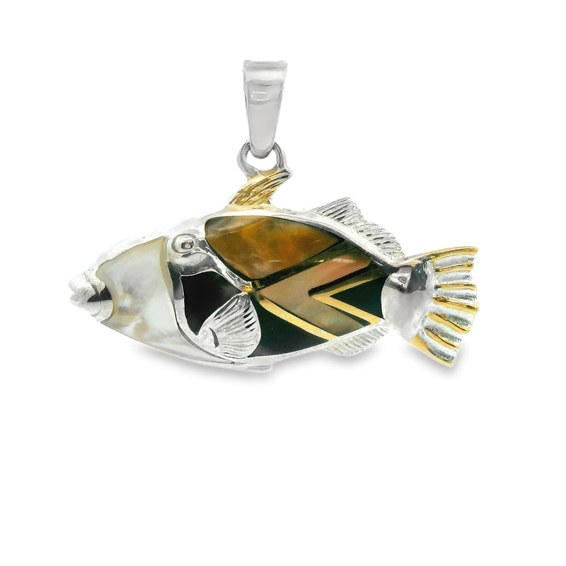 Sterling Silver Fish Gemstone Pendant