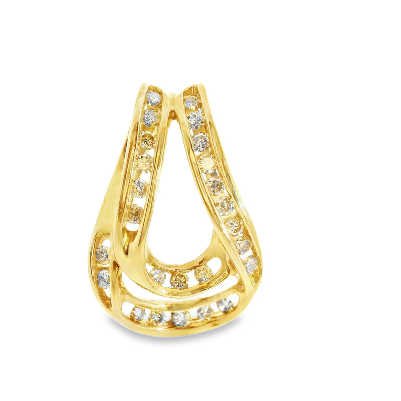 14K YG Diamond Slide Pendant