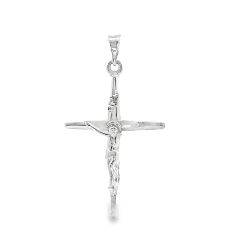 14K WG Crucifix Cross Pendant