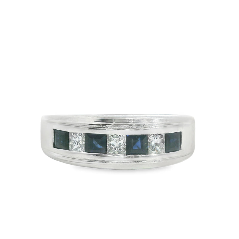 14K WG Sapphire & Diamond Ring