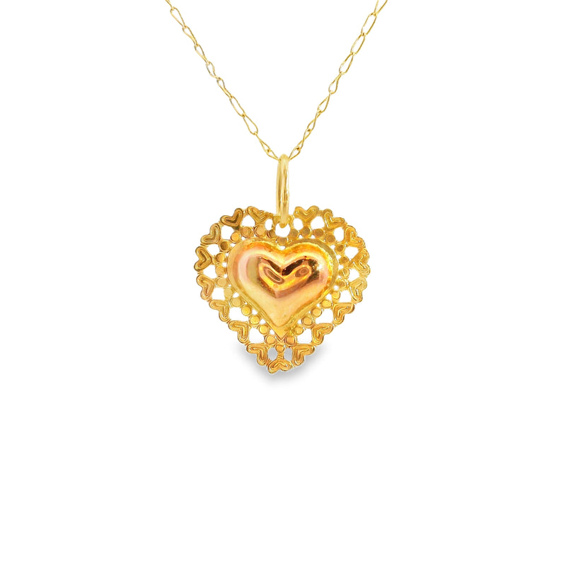14K Heart Pendant and Chain