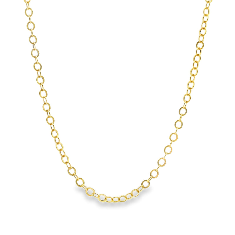14K YG Hollow Open Link Chain