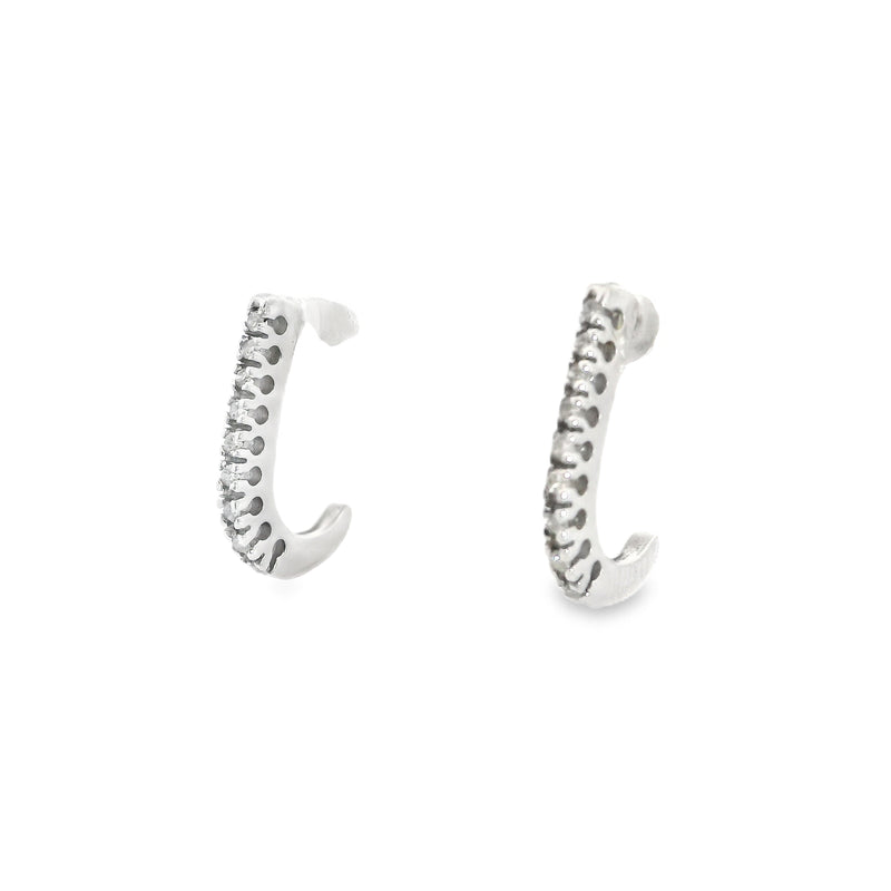 14K WG J-Hook Diamond Earrings