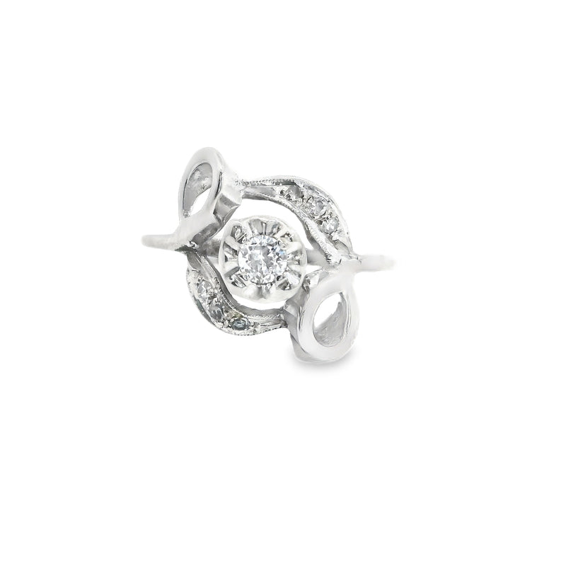 14K WG Vintage Diamond Ring