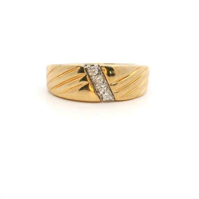 14K YG Mens Diamond Ring