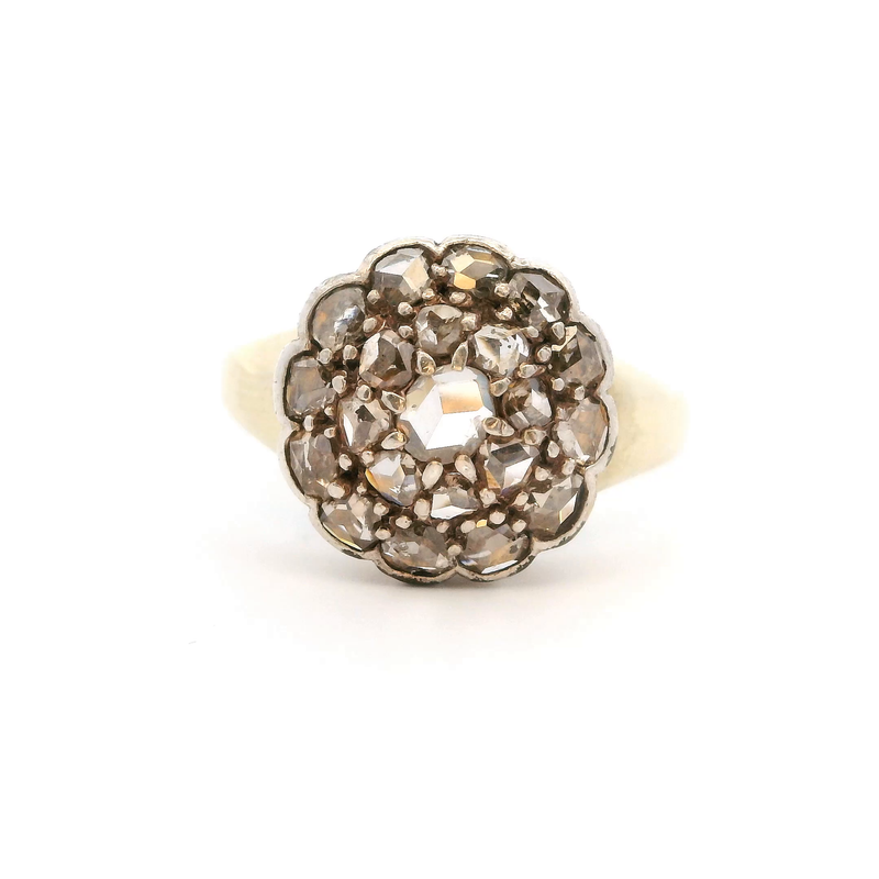 14K YG Vintage Rose Cut Diamond Ring