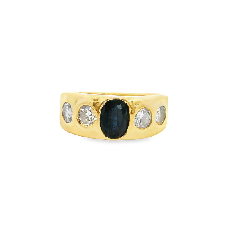 14K YG Sapphire & Diamond Ring