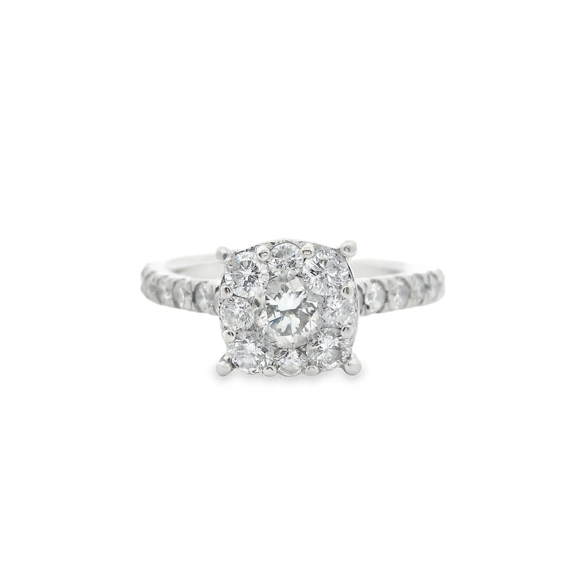 14K WG Diamond Cluster Ring