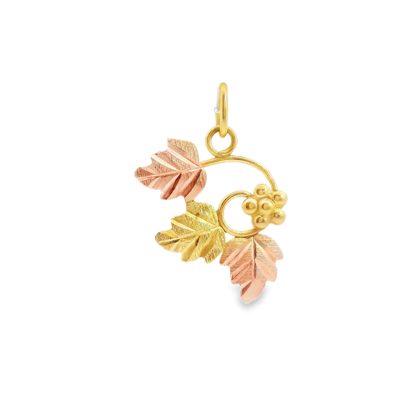 10K Two Tone Leaf Pendant