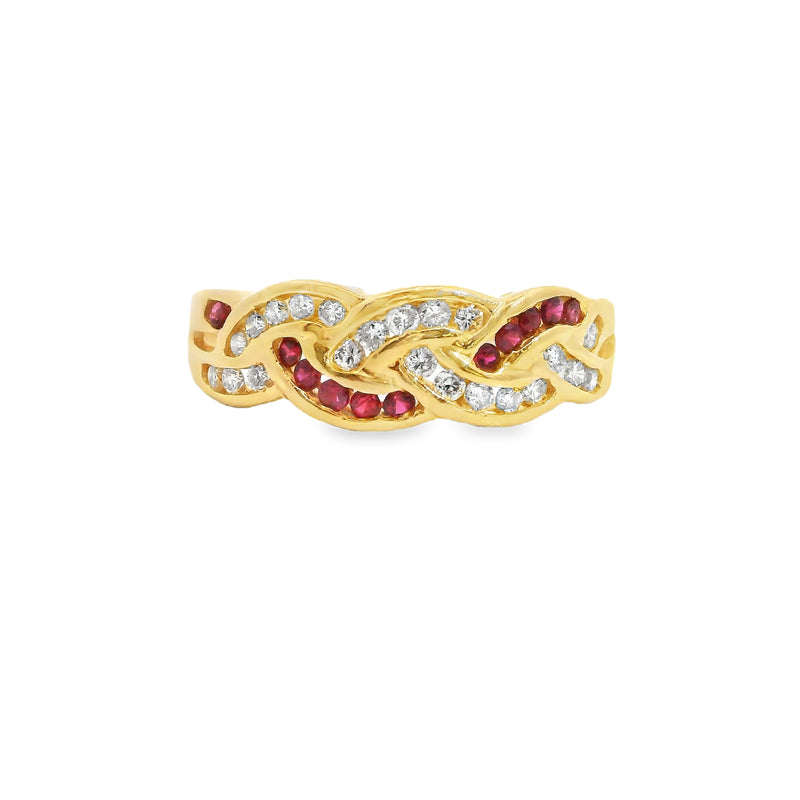 14K YG Ruby & Diamond Ring