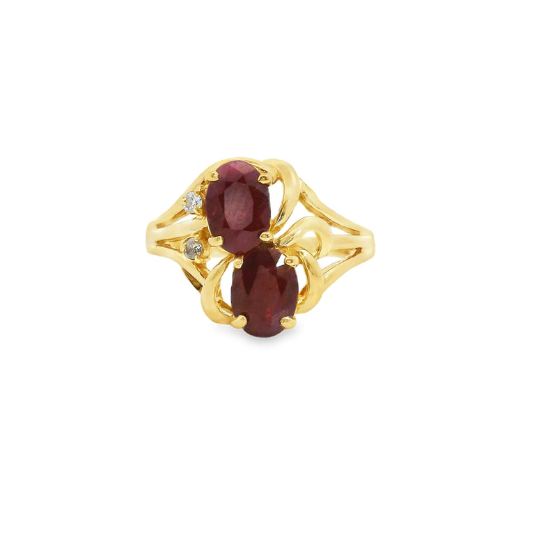 14K YG Ruby & Diamond Ring