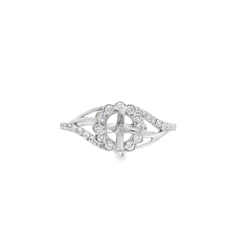 14K WG HALO DIAMOND RING
