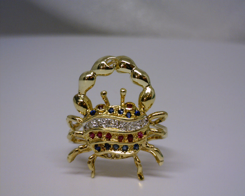 14K YELLOW GOLD GEMSTONE/DIAMOND RING
