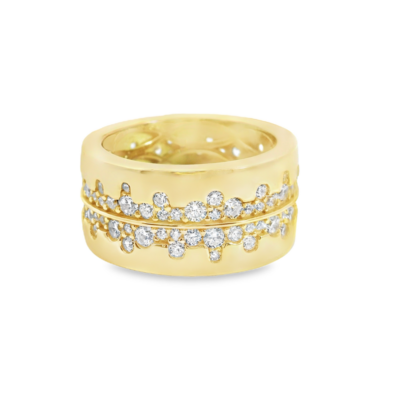 Wide Gold Plated CZ Band