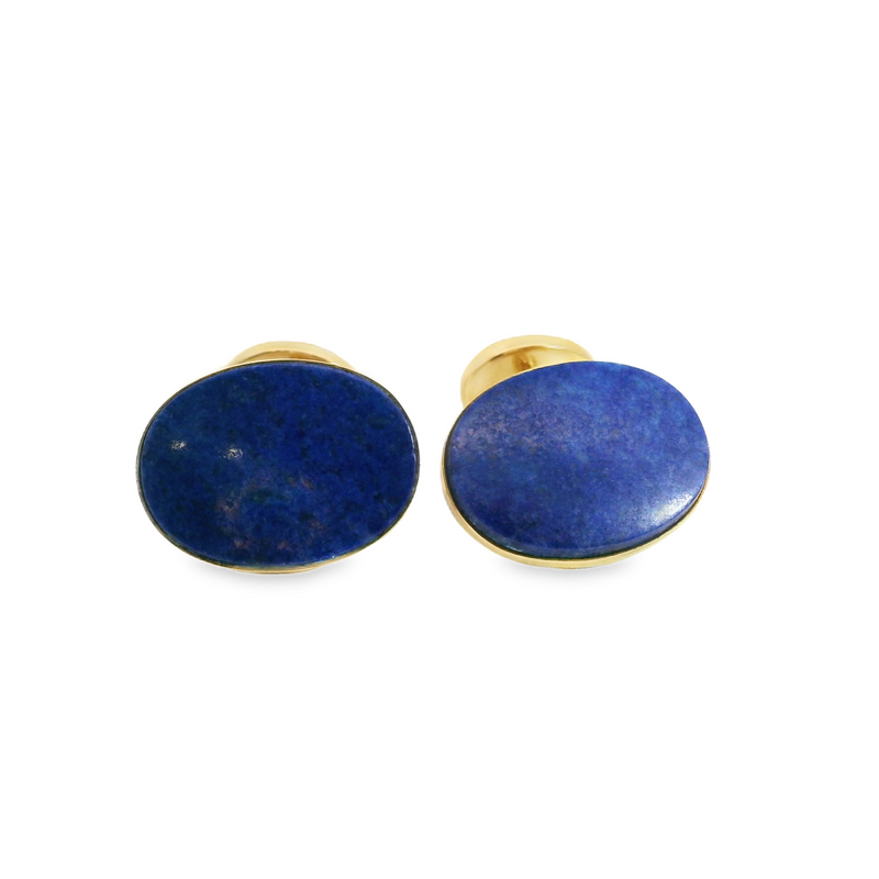 14K YG Lapis Cufflinks