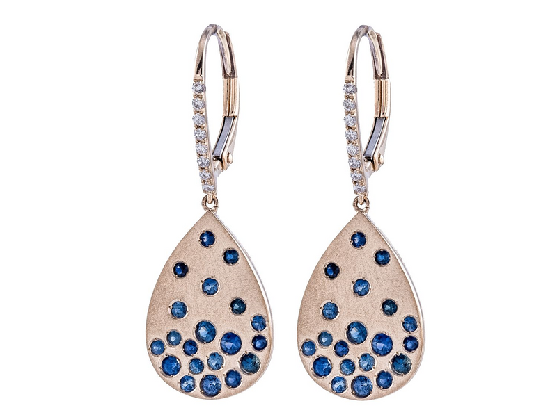 14K YG Sapphire & Diamond Earrings