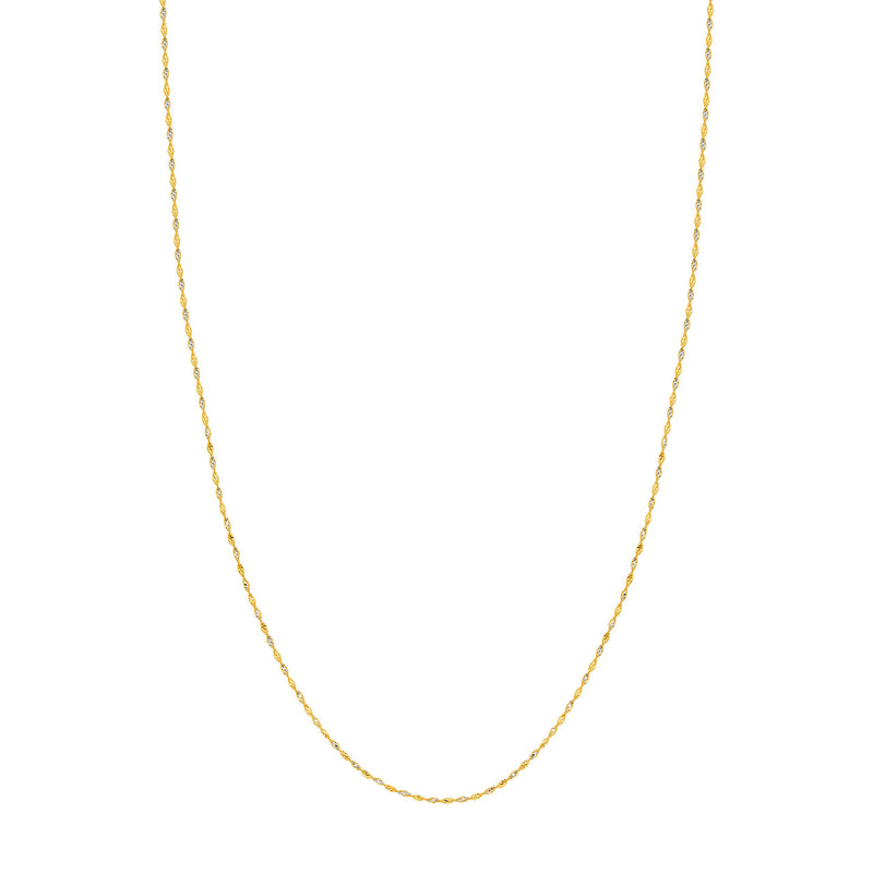 14K Two Tone Twisted Chain 16
