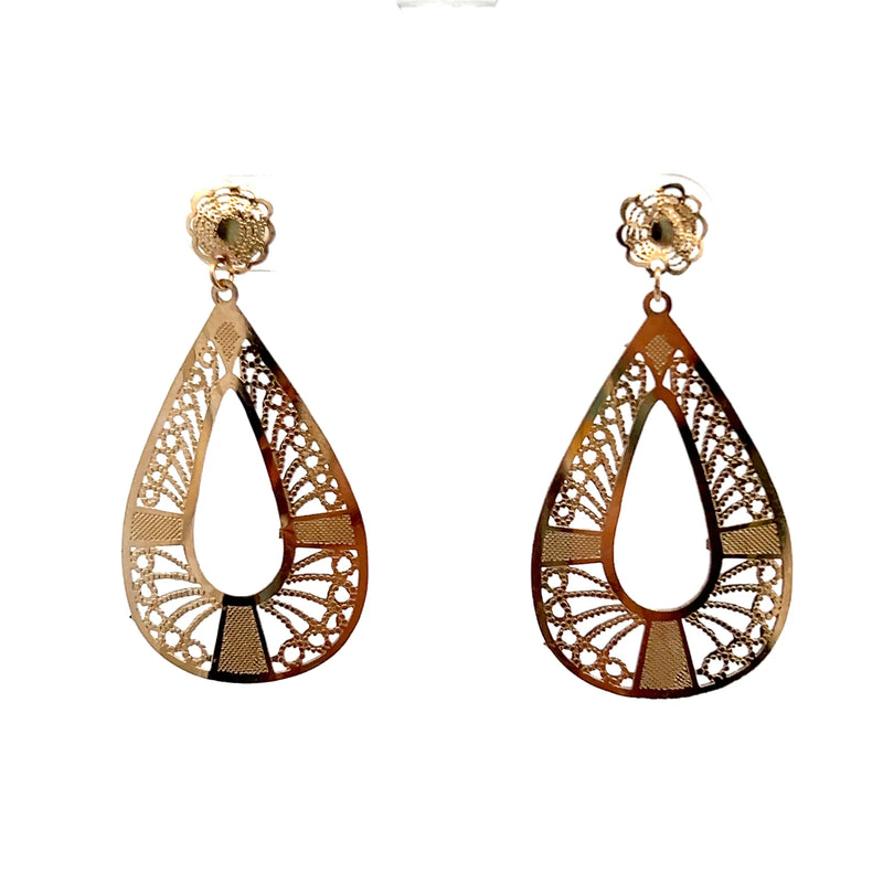 14K YG Filigree Dangle Earrings