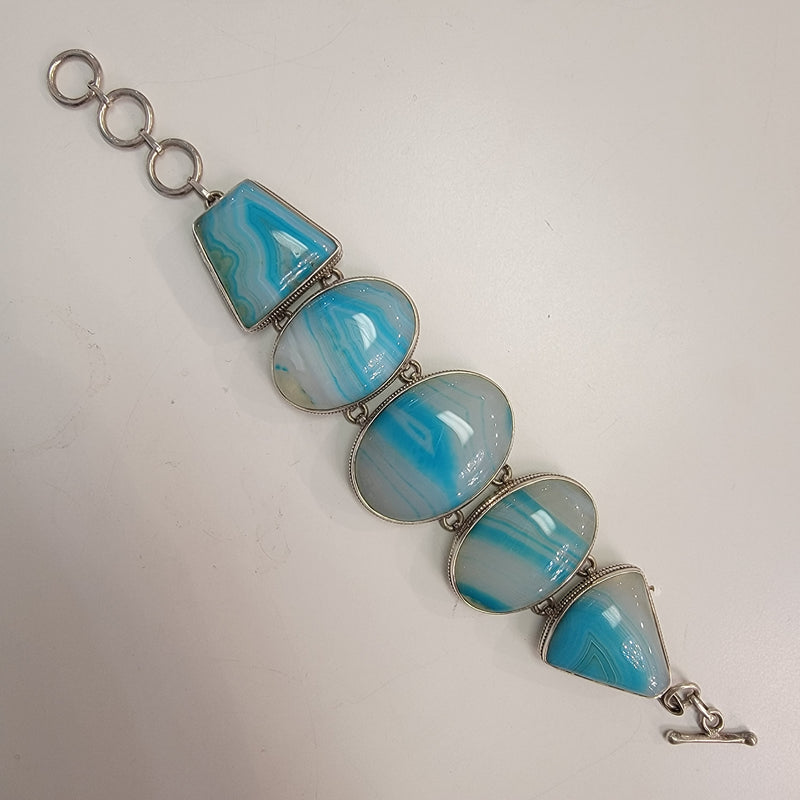 Sterling Silver Blue Agate Bracelet
