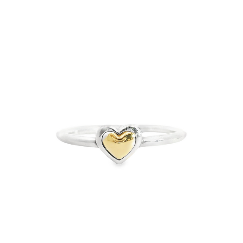 Pandora Sterling Silver & 14K YG Heart Ring