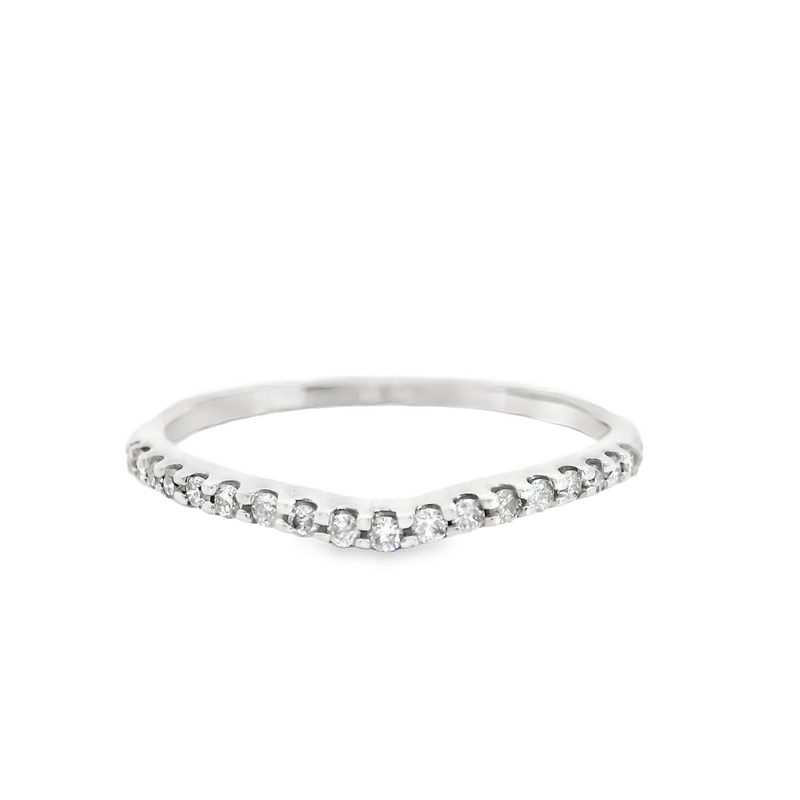 14K WG Curved Diamond Band