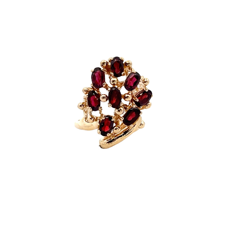 14K YG Garnet Ring Size