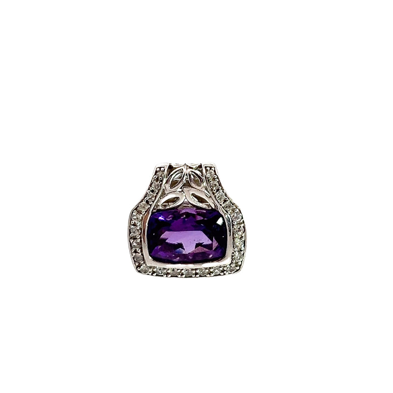 Sterling Silver Amethyst & White Sapphire Pendant