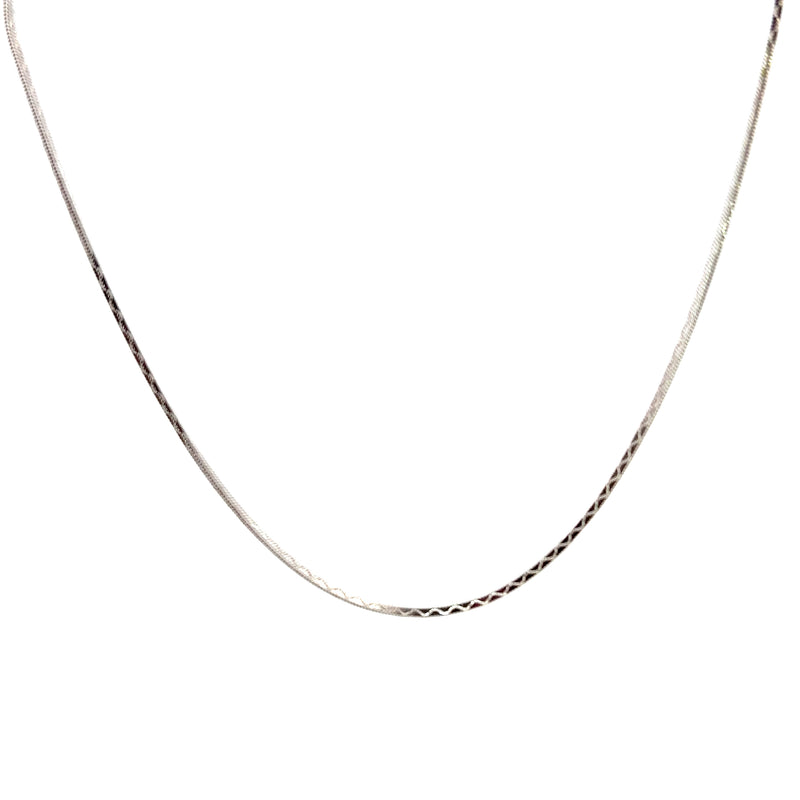 14K WG Square Snake Chain 20